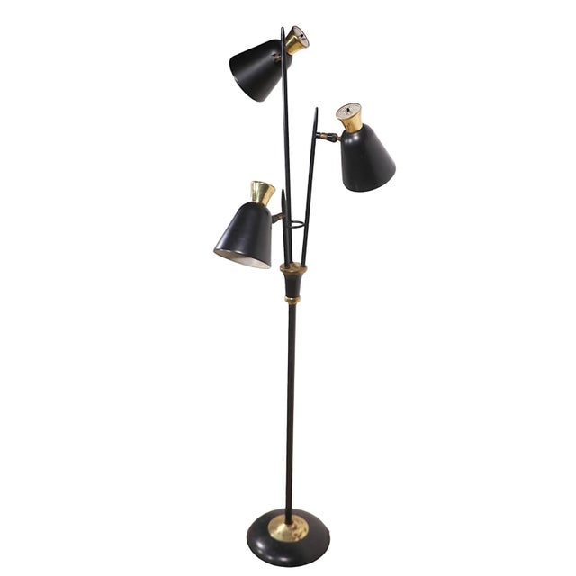 Mid Century Three Arm Floor Lamp by Thurston for Lightolier C 1950's For Sale - Image 9 of 12