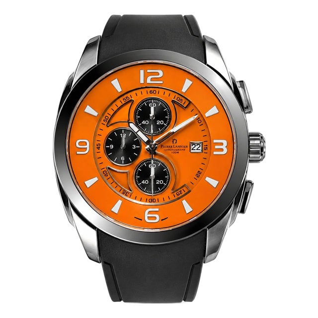 Late 20th Century Giorgio Milano Chronograph Men's Unisex Watch Black Rubber Band For Sale
