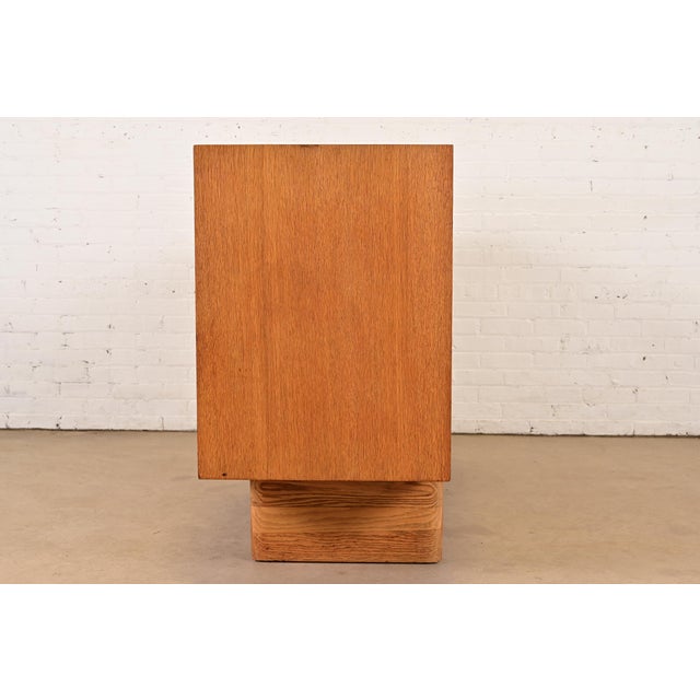 Harold Schwartz for Romweber Mid-Century Modern Sculpted Oak Tambour Door Dresser or Credenza, 1950s For Sale - Image 10 of 12