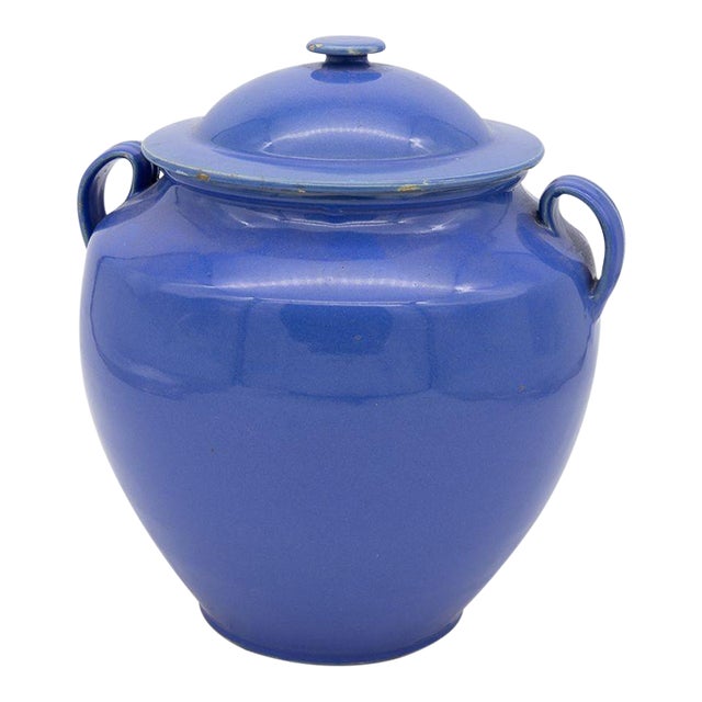 Blue Pottery Urn With Lid and Handles Chairish