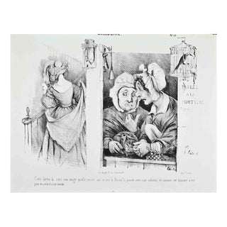 Honoré Daumier, Macédoine No. 10 Caricature, Lithograph, Mid-19th Century For Sale