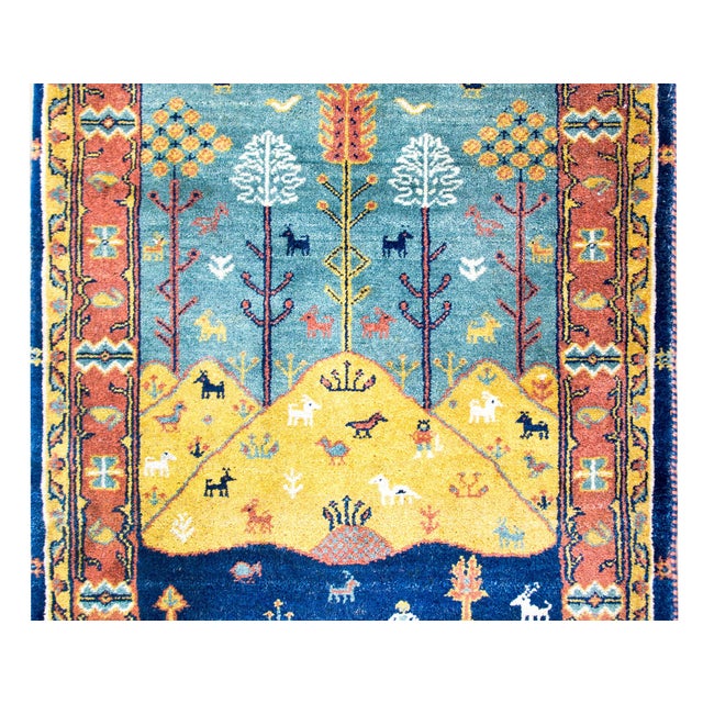 Mid-20th Century Persian Bidjar Pictorial Rug For Sale In Chicago - Image 6 of 14