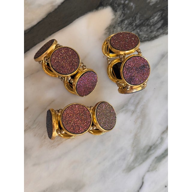 Kim Seybert LastCHANCE!Vintage Kim Seybert Harlequin Napkin Rings - Set of 3 For Sale - Image 4 of 12