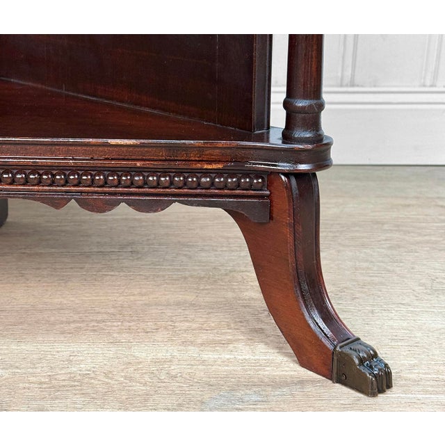Antique Traditional Mahogany Corner Tiered Etagere Bookshelf For Sale - Image 13 of 14