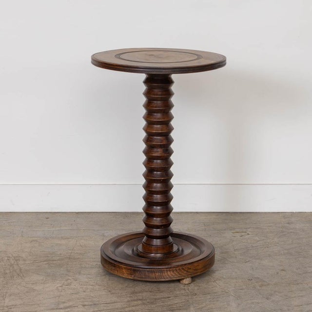 Wood French Carved Side Table by Charles Dudouyt For Sale - Image 7 of 9