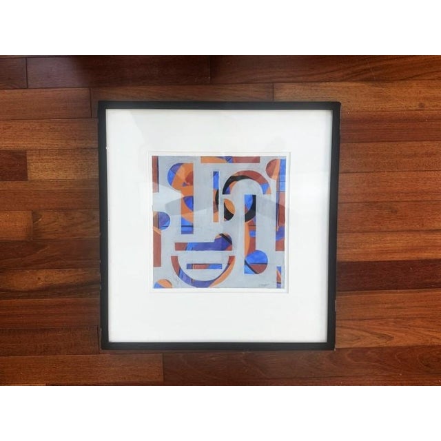 Framed Vintage Gouache on Paper, Elaine Boucher Burch Taylor, Signed. Behind Glass