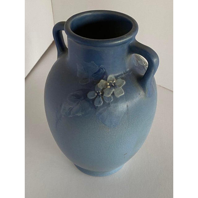 1920s Antique Arts & Crafts Hand-Painted Art Pottery Vase by Weller Pottery For Sale - Image 5 of 8