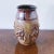 Mid 20th Century Mid-Century Hand Thrown Ceramic Pottery Vase in Brutalist Relief Design in Brown and Ochre Glaze, Signed For Sale - Image 5 of 6
