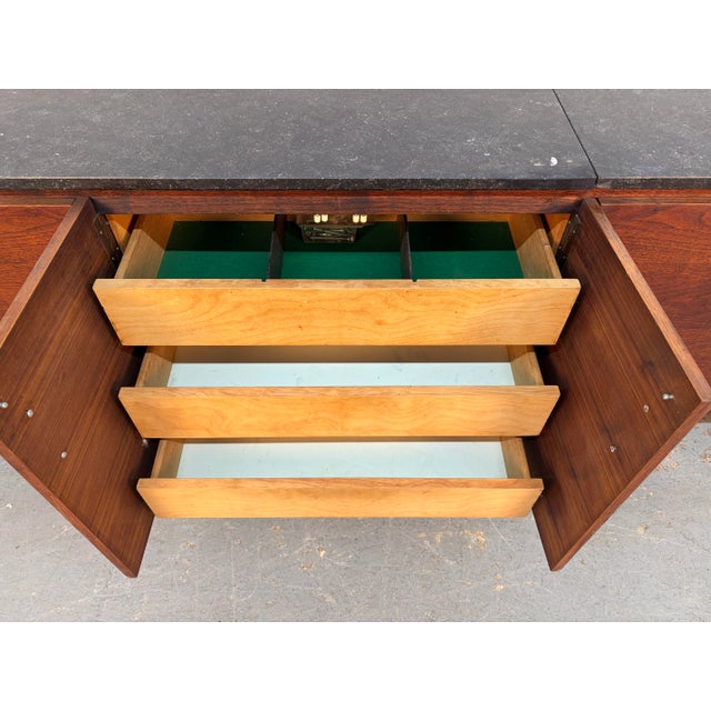 Long Mid 20th Century Modern Marble Credenza For Sale - Image 12 of 14