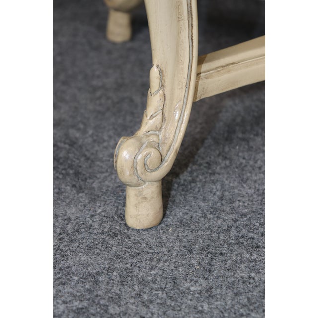 1950's Pair Louis XV Style Painted Decorated Benches For Sale - Image 11 of 11