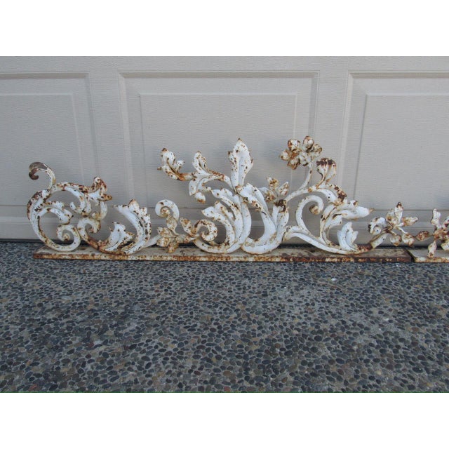 Pair of crusty and rusty French wrought iron fragments, c.1930’s A great looking pair of heavy iron fragments with...