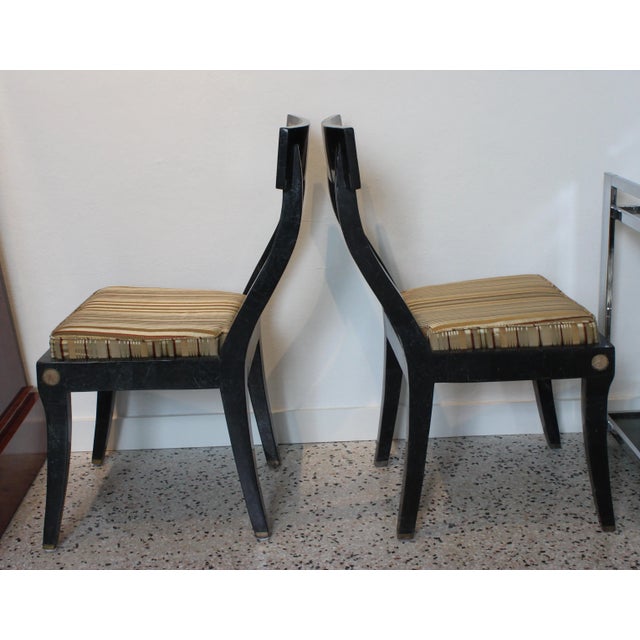 Green Marble Dining Set Maitland-Smith Attrb Table & 6 Chairs 1980s Neoclassic For Sale - Image 8 of 13