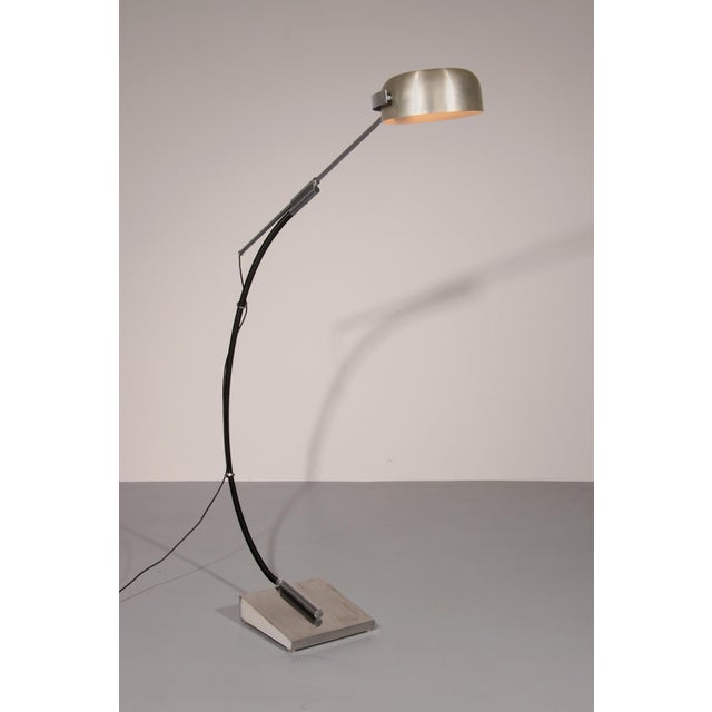 Chrome Arc Floor Lamp with Adjustable Swing Arm, Italy, 1970 For Sale - Image 9 of 11