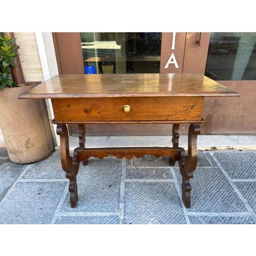 Antique Northern Italian Lyre-Shaped Writing Desk, 1600s For Sale - Image 5 of 7