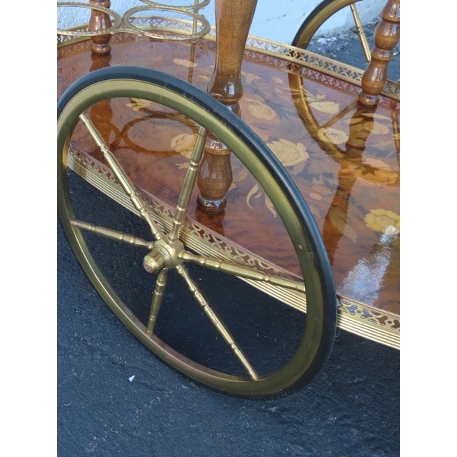 Italian Inlay Bar Server Tea Coffee Cart 6582 For Sale - Image 14 of 14
