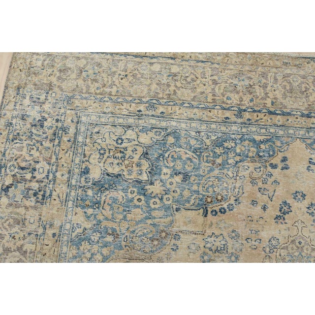 Textile Tabriz Rug 9’4” X 12’3” Pink Wool Vintage Distressed Hand-Knotted Carpet For Sale - Image 7 of 15