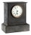 Antique Desk Clock in Black Marble, Metal and Glass, 19th Century For Sale