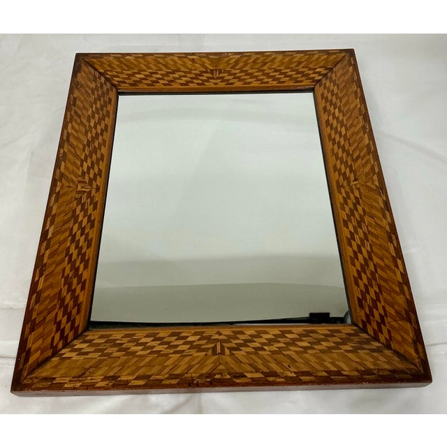 Antique Italian Small Marquetry Mirror For Sale - Image 4 of 10