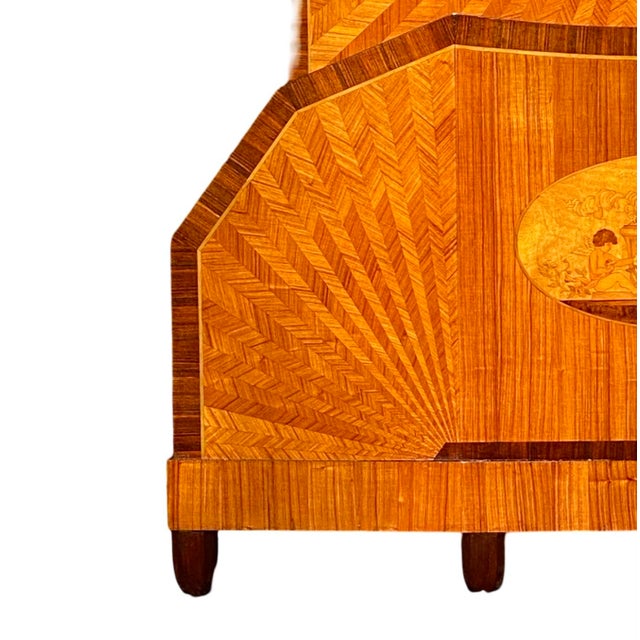 French Art Deco Inlaid Double Bed, 1930s For Sale - Image 12 of 16