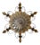 German Gilt Wrought Iron and Textured Glass Flush Mount, 1970s For Sale