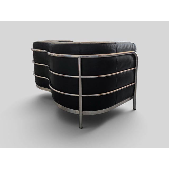 Italian Onda Black Leather Sofa by De Pas, Durbino and Lomazzi for Zanotta, 1995 For Sale - Image 9 of 18