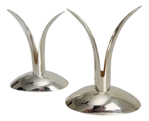 Alfredo Sciarrotta Art Deco Style Candlesticks - A Pair