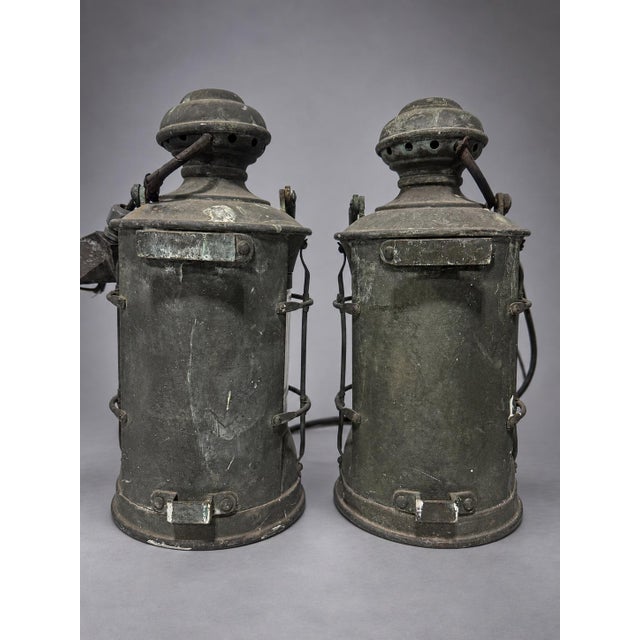 Set of 4 Antique Industrial Style Maritime Ship Masthead Lanterns C. 1930 For Sale - Image 4 of 8