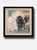 Junction: Square Framed White Blue Black Abstract On Canvas Double framed with textured patterned liner with a silver lip....