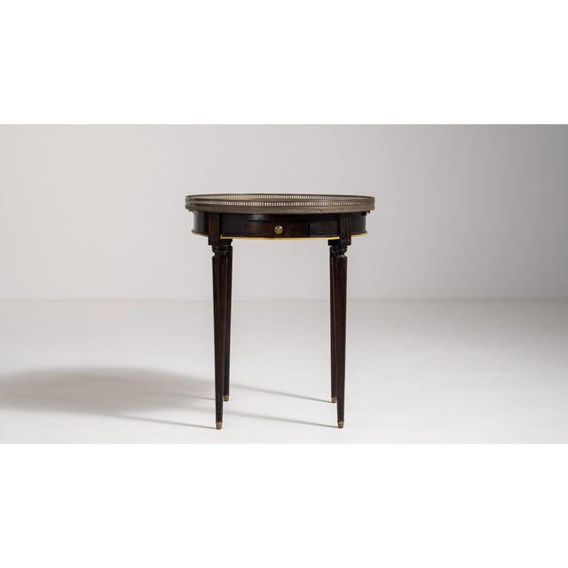 Bouillotte Table with Marble Top and Brass Accents, Antique, France, 19th Century For Sale - Image 9 of 15