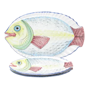 Vintage Desuir Ceramiche Italian Pottery Fish Shaped Platters - Set of 3