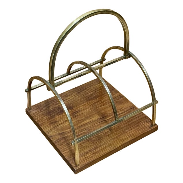Art Deco Magazine Rack in Bronze, 1930 For Sale