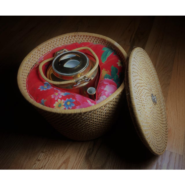 Chinese Tea Basket With Teapot Chairish