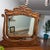 Antique Tiger Oak Vanity Dresser With Carved Mirror & Brass Hardware For Sale In Dallas - Image 6 of 6
