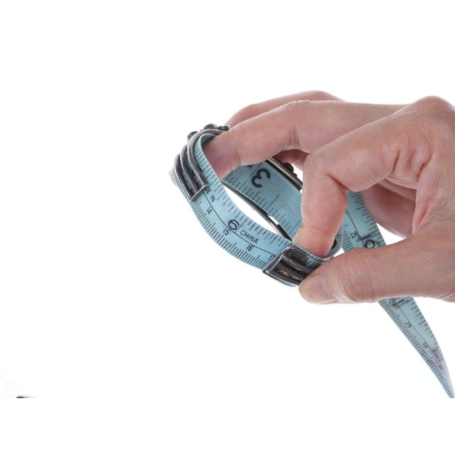 Silver 30's-40's Navajo stamped silver turquoise cluster bracelet For Sale - Image 8 of 10