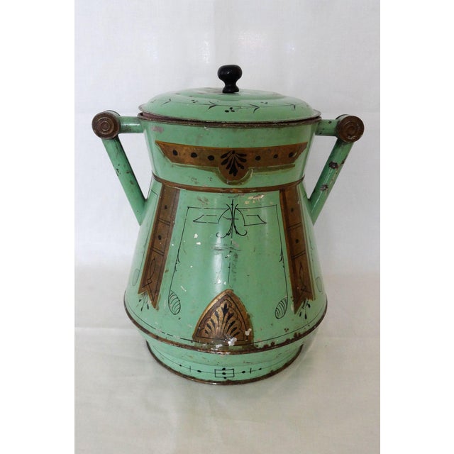 Late 19th Century Antique Toleware Container | Chairish