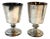 Two 19th Century English Staffordshire Georgian Silver Luster Pottery Goblets For Sale