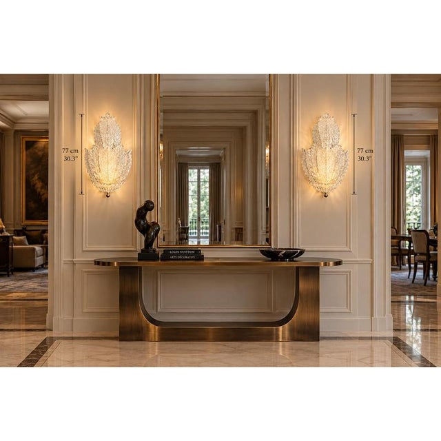 Italian Murano Glass Ninfea Wall Sconces, 1990s, Set of 2 For Sale - Image 9 of 10