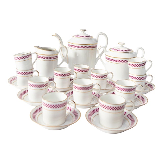 Antique Coffee Set from Limoges, 1890s, Set of 27 For Sale