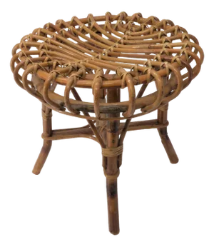Riviera Stool in Bamboo and Rattan by Franco Albini, 1960