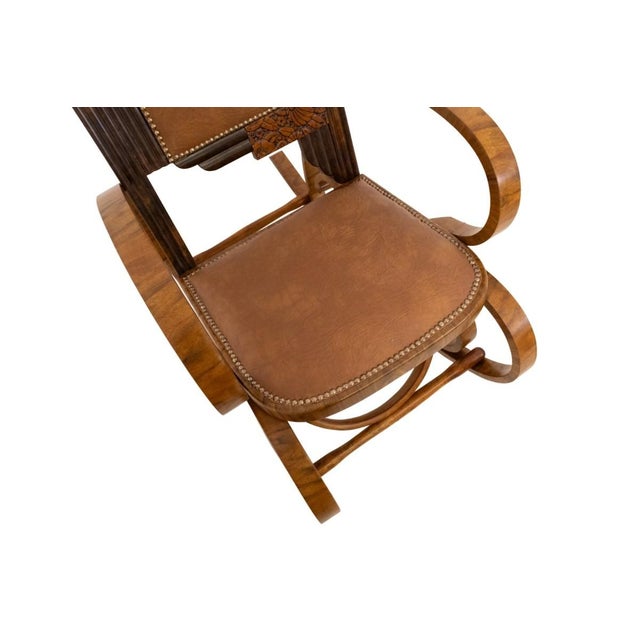 Vintage Art Deco Rocking Chair, Poland, 1930s For Sale - Image 4 of 7