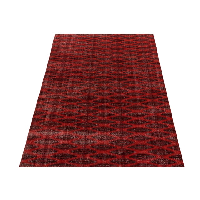 Hand-knotted in low-sheared wool pile from Turkey circa 1960-1970, a vintage 6x10 Art Deco rug of iconic lineage, from Rug...