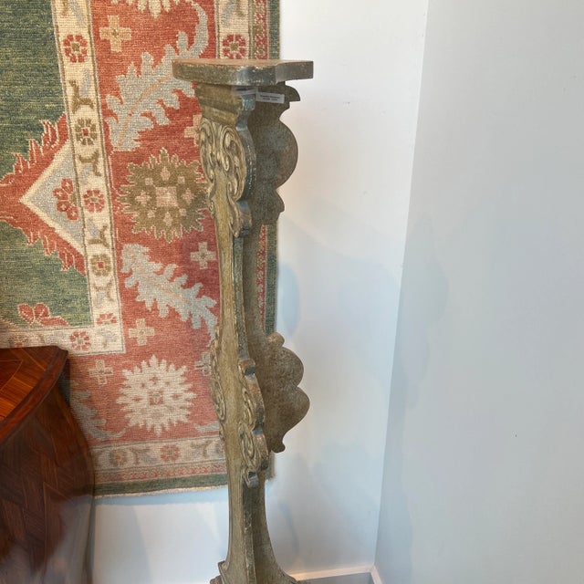Traditional 1990s Italian Hand Painted Wood Pedestal For Sale - Image 3 of 12