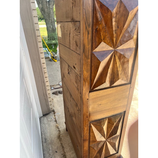 Mid 18th Century French 18th Century Louis XIII Walnut "Diamond Shape" Cabinet For Sale - Image 5 of 12