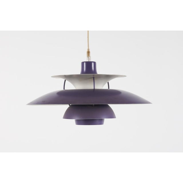 Mid-Century Modern 1960's Henningsen Ph5 Pendant Light Fixture in Purple for Poulsen For Sale - Image 3 of 15
