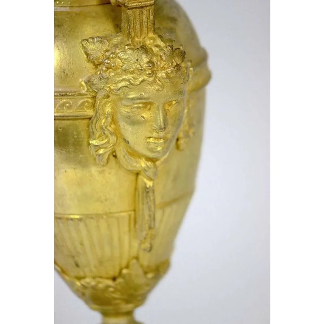 1850 Antique Neoclassic Gilt Bronze Vases Urns on Onyx Bases - A Pair For Sale In West Palm - Image 6 of 8