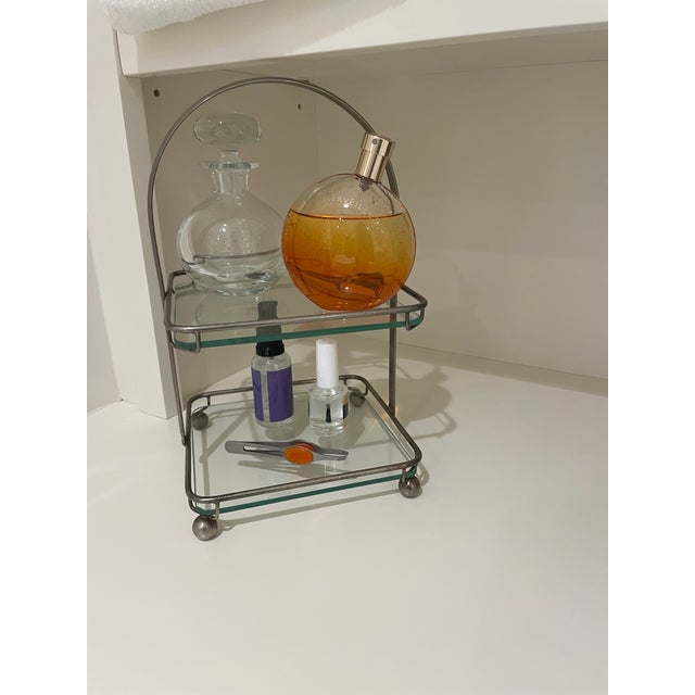 Glass Art Deco Glass and Chrome Pastries Server For Sale - Image 7 of 7