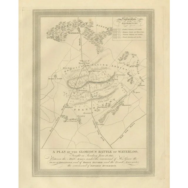 Paper Map of the Glorious Battle of Waterloo, 1816 For Sale - Image 7 of 10