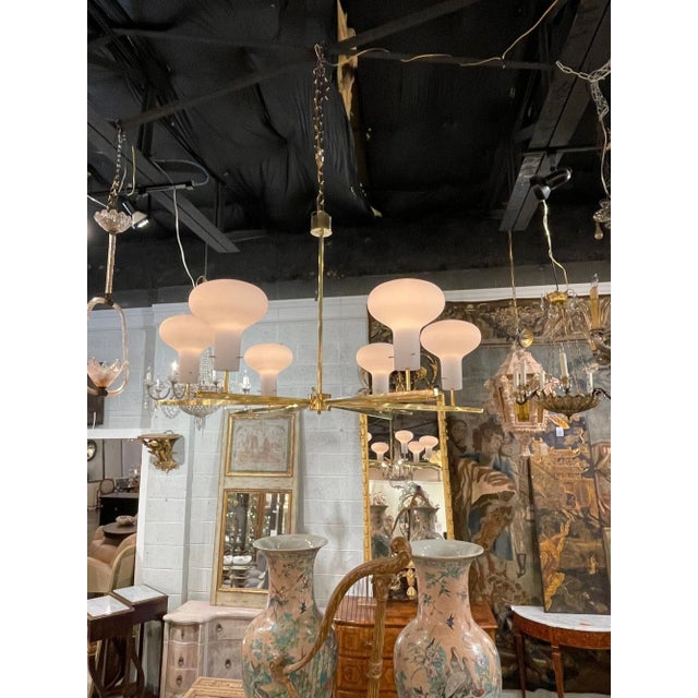 Mid-Century Modern Murano Modern Chandelier For Sale - Image 3 of 8