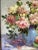 Paint Late 20th Century Impressionist Floral Still Life Painting of Peonies and Apples For Sale - Image 7 of 12