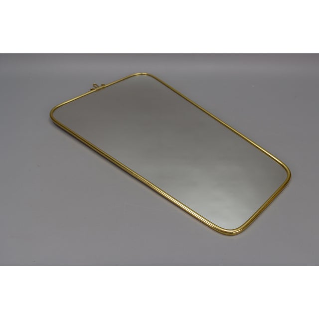 Mid-Century German Modern Brass Frame Wall Mirror from Lenzgold, 1964 For Sale - Image 3 of 18